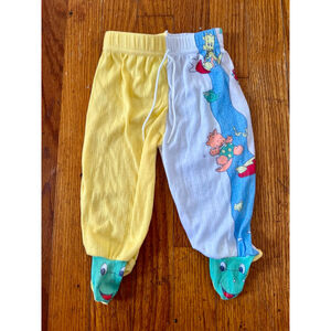 Vintage 1980s-1990s Unisex Carters Color Block Dinosaur Pants 3-6 Month Size